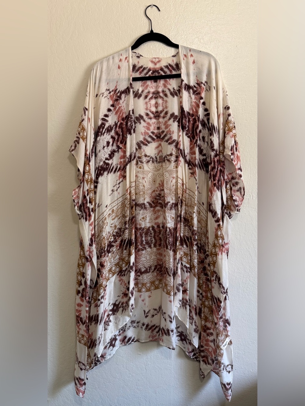 VICI Boho kimono in Cream, pink and Brown